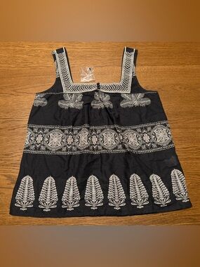 NWT Lucky Brand Black and White Floral Tank